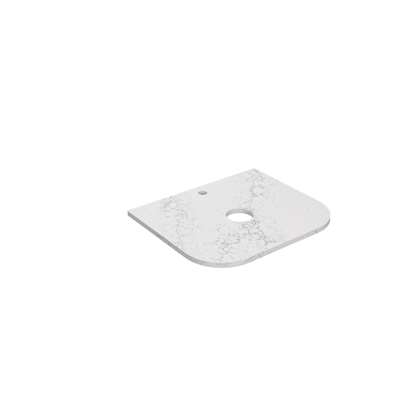 Calacatta White (WG486) Zero Silica Engineer Stone Top - Curve LK-QCW - LK-QCW65CV-UTH - Semi Drill