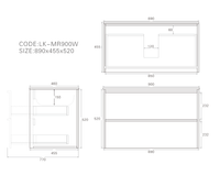 Lukka Ridgewood Modern Wall Hung Plywood Cabinet LK-MR900W-SO