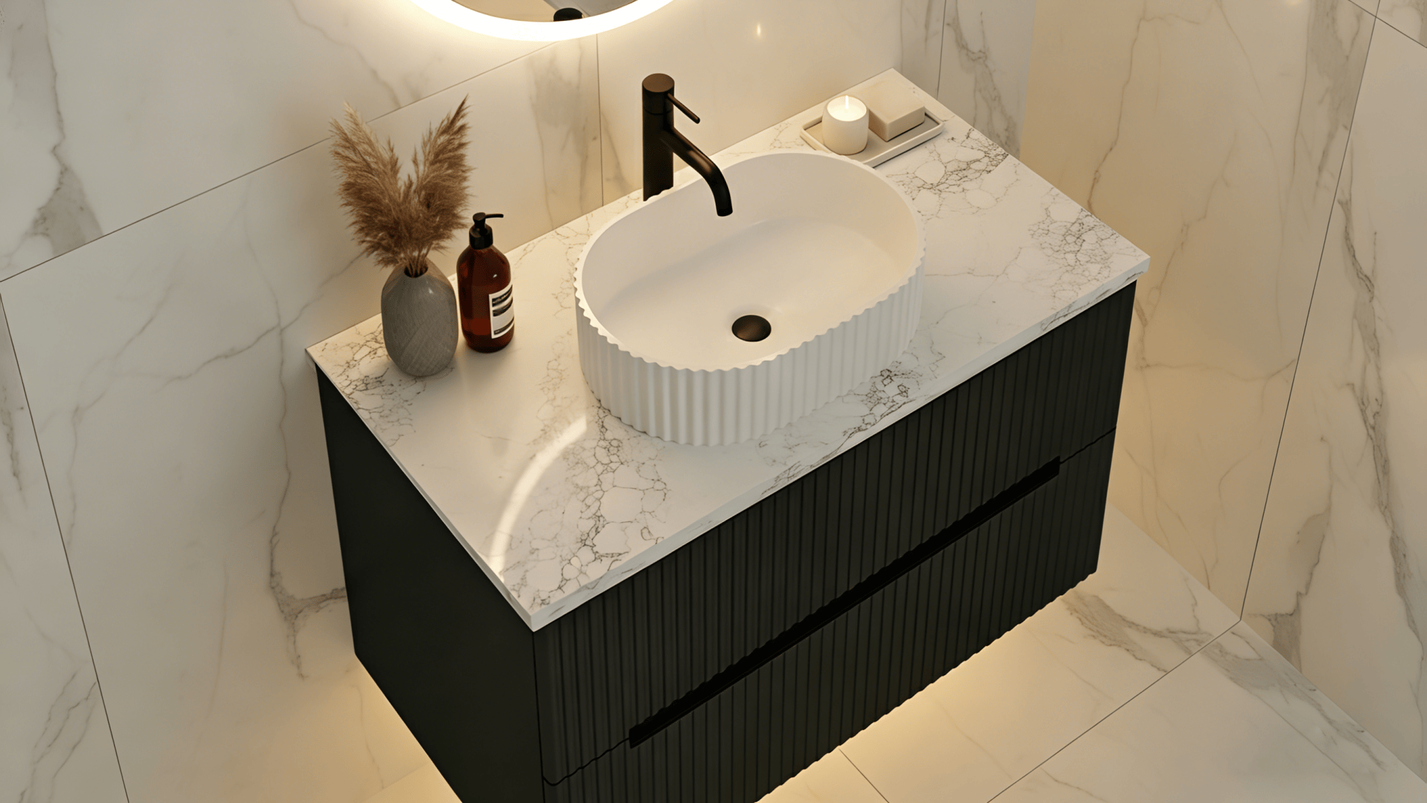 Lukka Calacatta White (WG486) Zero Silica Engineer Stone Top LK-QCW