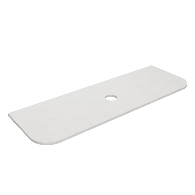 Blanco White (WG034) Zero Silica Engineer Stone Top - Curve LK-QBW - LK-QBW155CV-UTH - Semi Drill