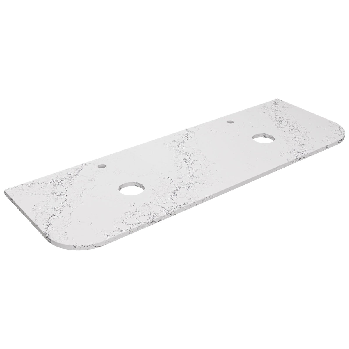 Calacatta White (WG486) Zero Silica Engineer Stone Top - Curve LK-QCW - LK-QCW155CVD-UTH - Semi Drill
