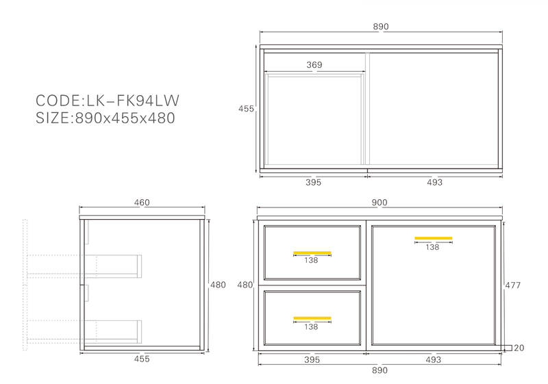 Lukka Kingsley Federation Wall Hung PVC Cabinet LK-FK94LW-MW