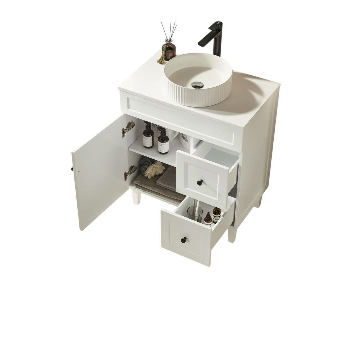 Lukka Harold Federation Free Standing Cabinet Matte White LK-FH74RL-MW
