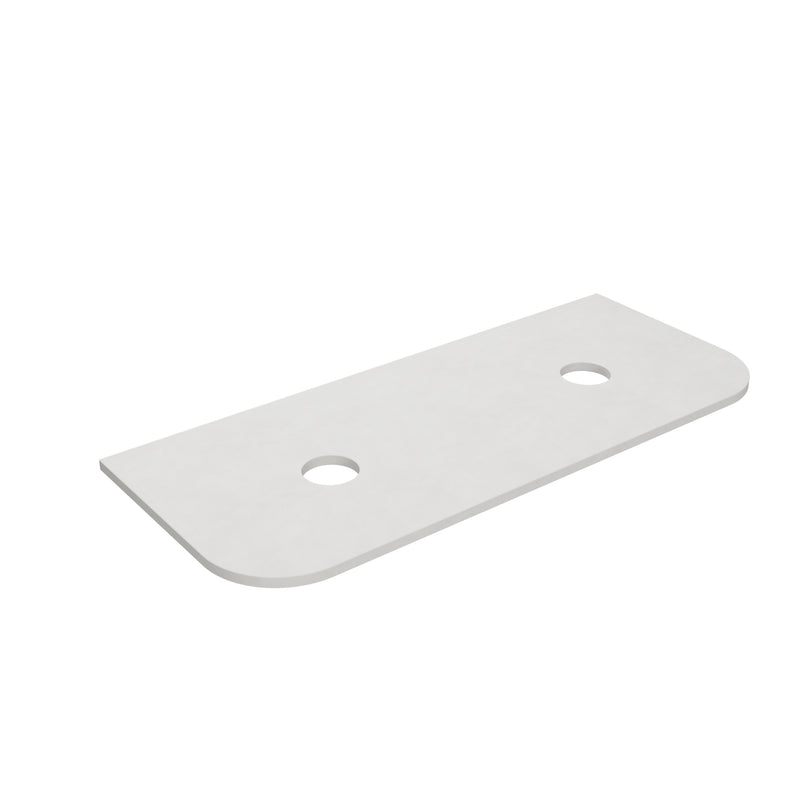 Blanco White (WG034) Zero Silica Engineer Stone Top - Curve LK-QBW - LK-QBW125CVD-UTH - Semi Drill