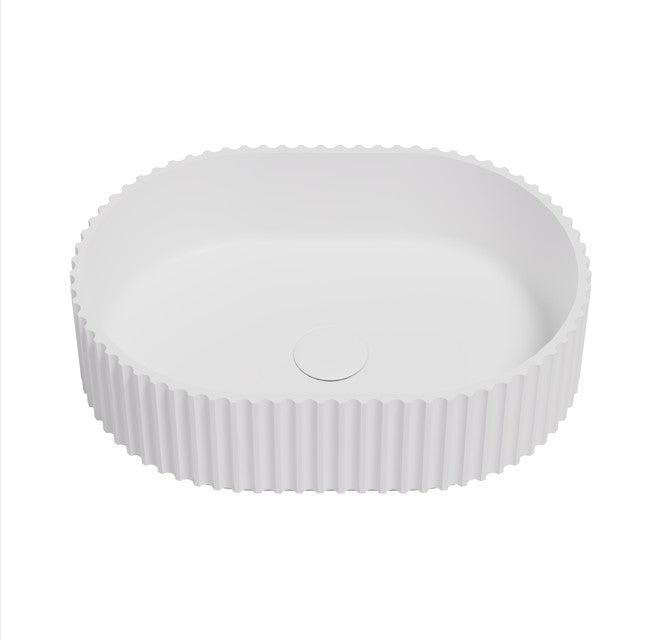 Lukka Ellips Fluted Solid Surface Above Counter Basin LK-SOA4834