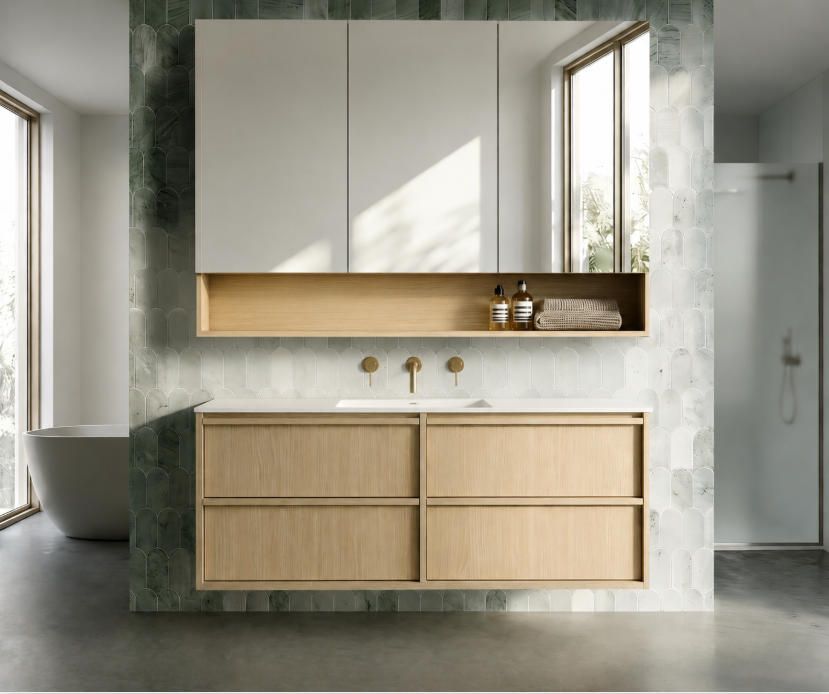 Lukka Ridgewood Modern Wall Hung Plywood Cabinet LK-MR1200W-SO Single Bowl Only