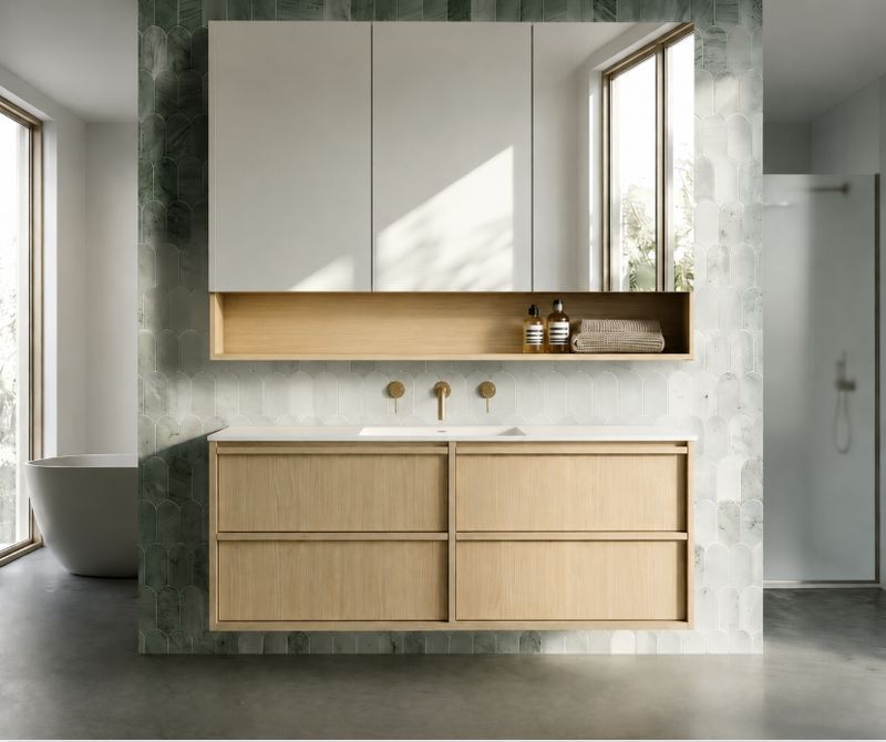 Lukka Ridgewood Modern Wall Hung Plywood Cabinet LK-MR1200W-SO Single Bowl Only