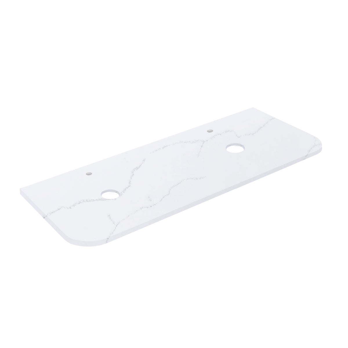 Calacatta Arctic White Solid Surface Stone Top - Curve LK-SCA - LK-SCA155CVD-UTH - Semi Drill