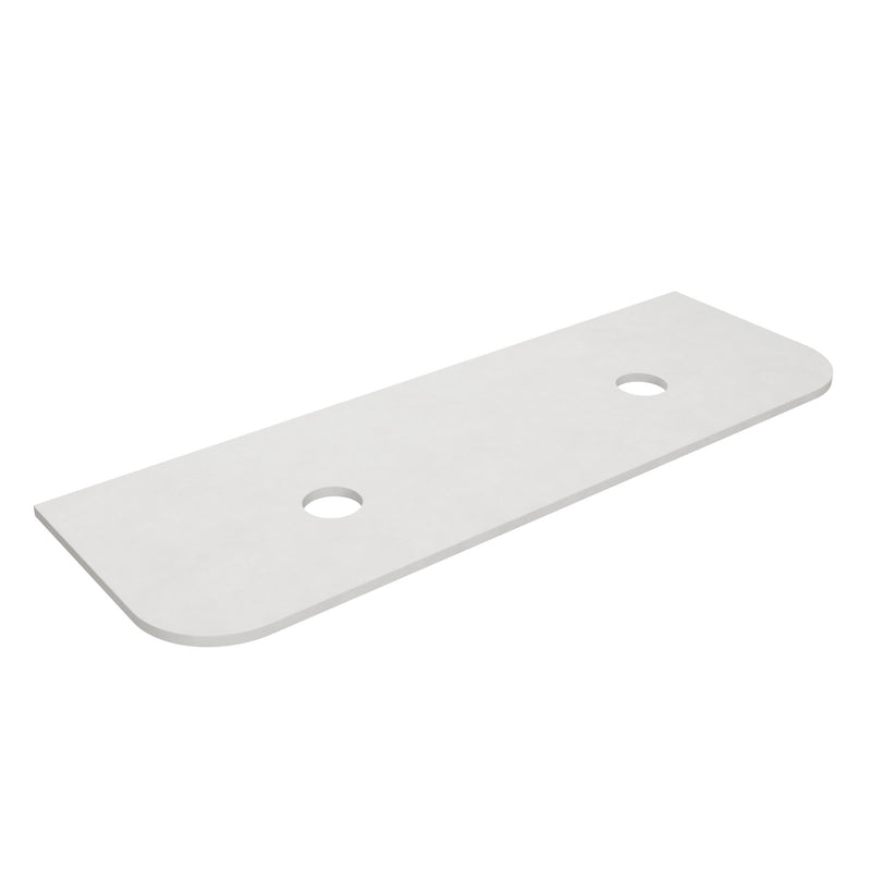 Blanco White (WG034) Zero Silica Engineer Stone Top - Curve LK-QBW - LK-QBW155CVD-UTH - Semi Drill