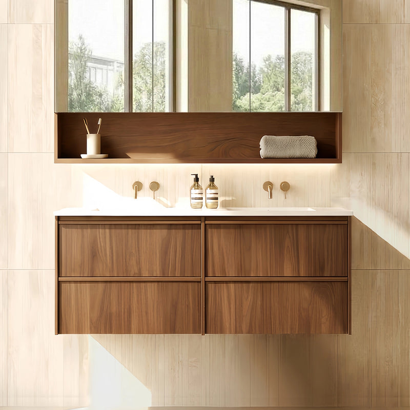 Lukka Ridgewood Modern Wall Hung Plywood Cabinet LK-MR1220W-MO Double Bowl Only