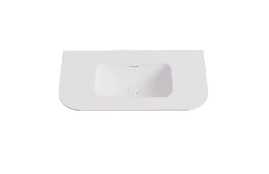 Aruro Solid Surface Stone Basin - LK-SAR95MW-UTH - Matte White