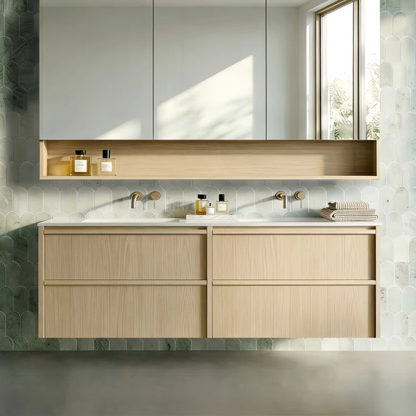 1500mm Sandy Oak Lukka Ridgewood Wall-Hung Vanity