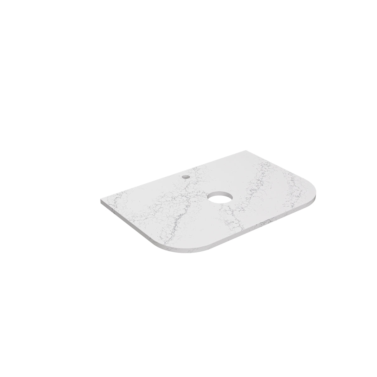Calacatta White (WG486) Zero Silica Engineer Stone Top - Curve LK-QCW - LK-QCW75CV-UTH - Semi Drill