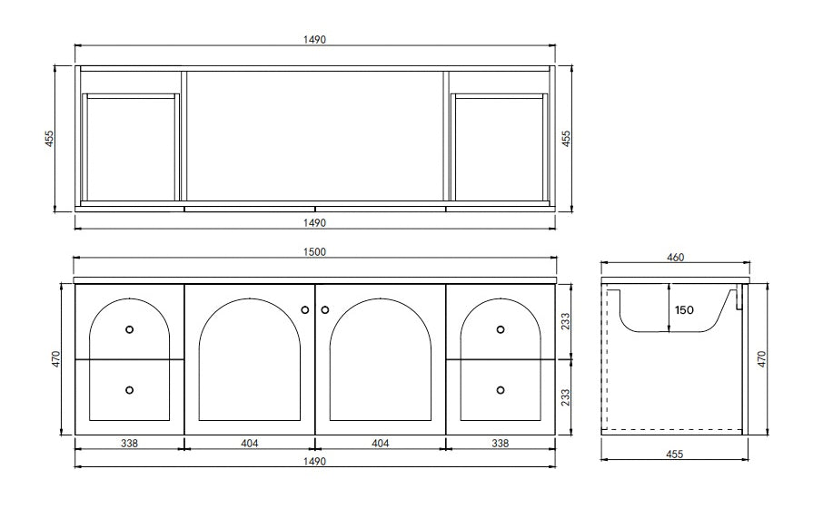 Lukka Chester Federation wall hung PVC Cabinet LK-FC154W-MW