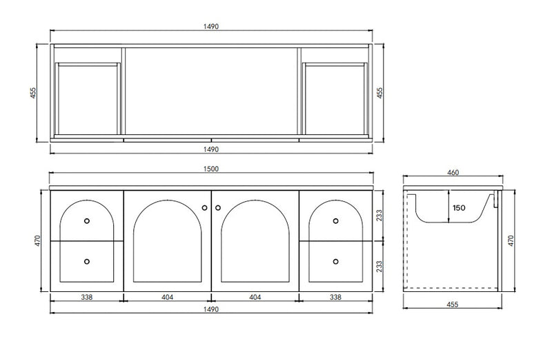 Lukka Chester Federation wall hung PVC Cabinet LK-FC154W-MW