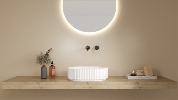 Lukka Ellips Fluted Solid Surface Above Counter Basin LK-SOA4834