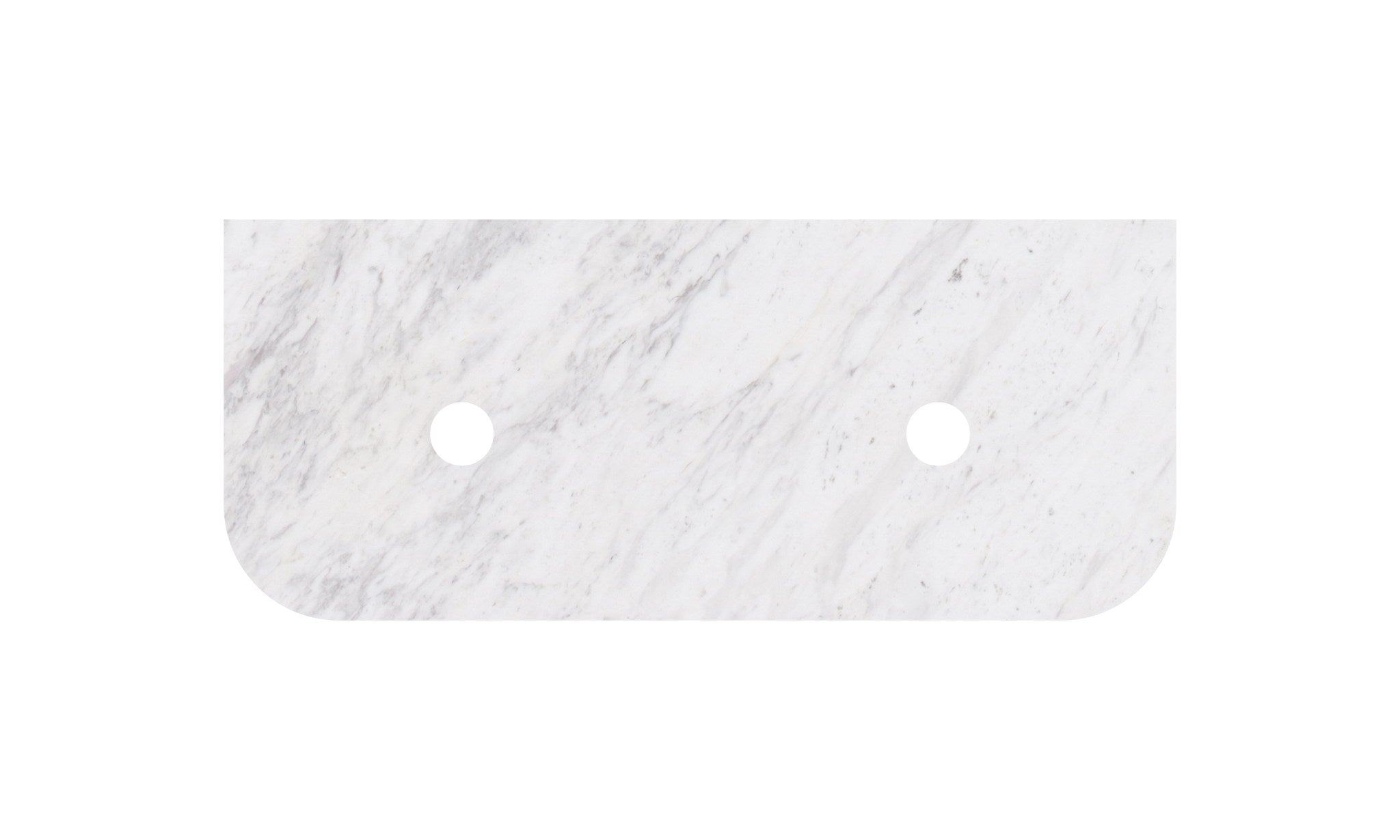 Carrara White Marble Stone Top - Curve - LK-MCARW155CVD-UTH - Semi Drill