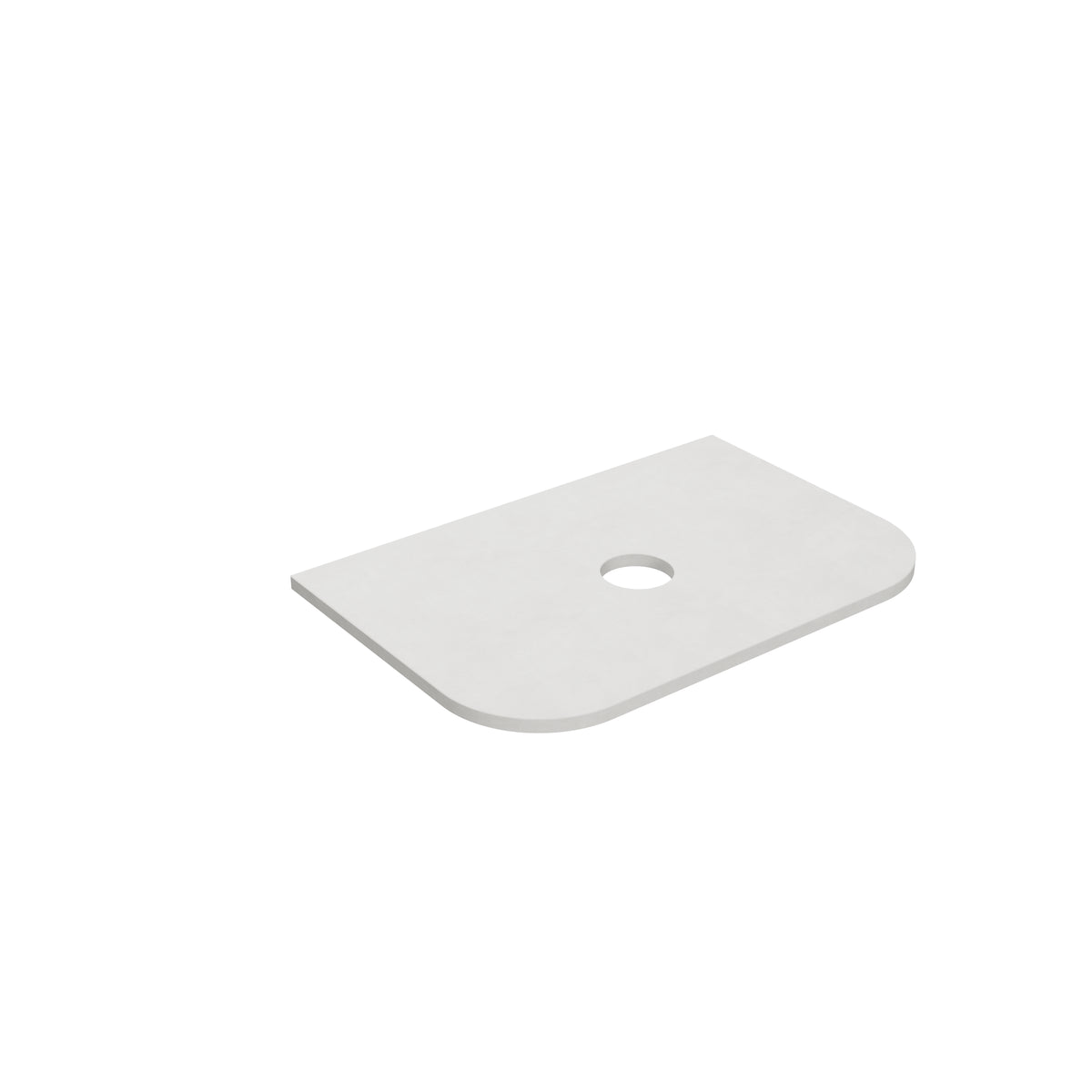 Blanco White (WG034) Zero Silica Engineer Stone Top - Curve LK-QBW - LK-QBW75CV-UTH - Semi Drill
