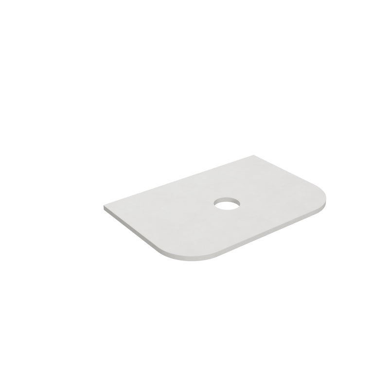 Blanco White (WG034) Zero Silica Engineer Stone Top - Curve LK-QBW - LK-QBW75CV-UTH - Semi Drill