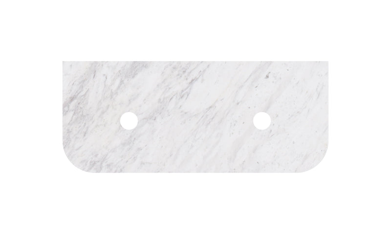 Carrara White Marble Stone Top - Curve - LK-MCARW125CVD-UTH - Semi Drill