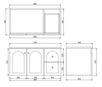 Lukka Chester Federation wall hung PVC Cabinet LK-FC94RW-MW