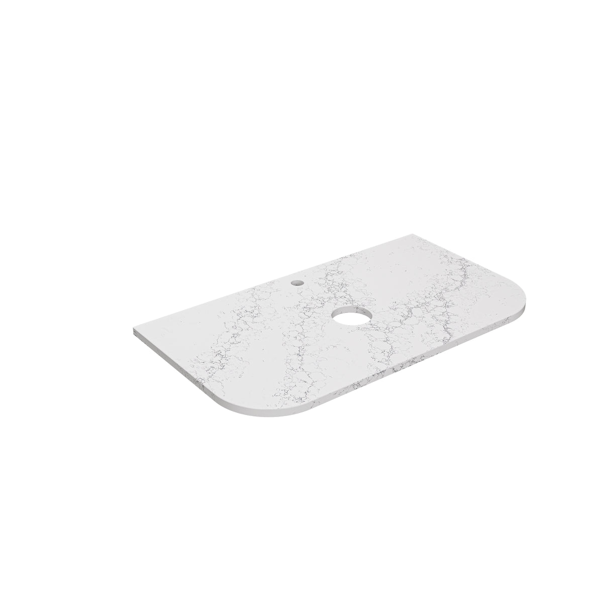 Calacatta White (WG486) Zero Silica Engineer Stone Top - Curve LK-QCW - LK-QCW95CV-UTH - Semi Drill