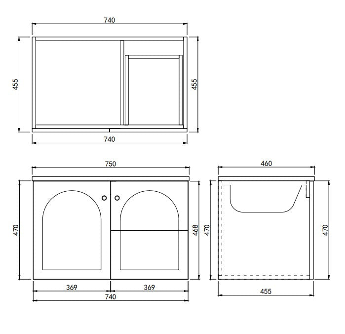 Lukka Chester Federation wall hung PVC Cabinet LK-FC74RW-MW