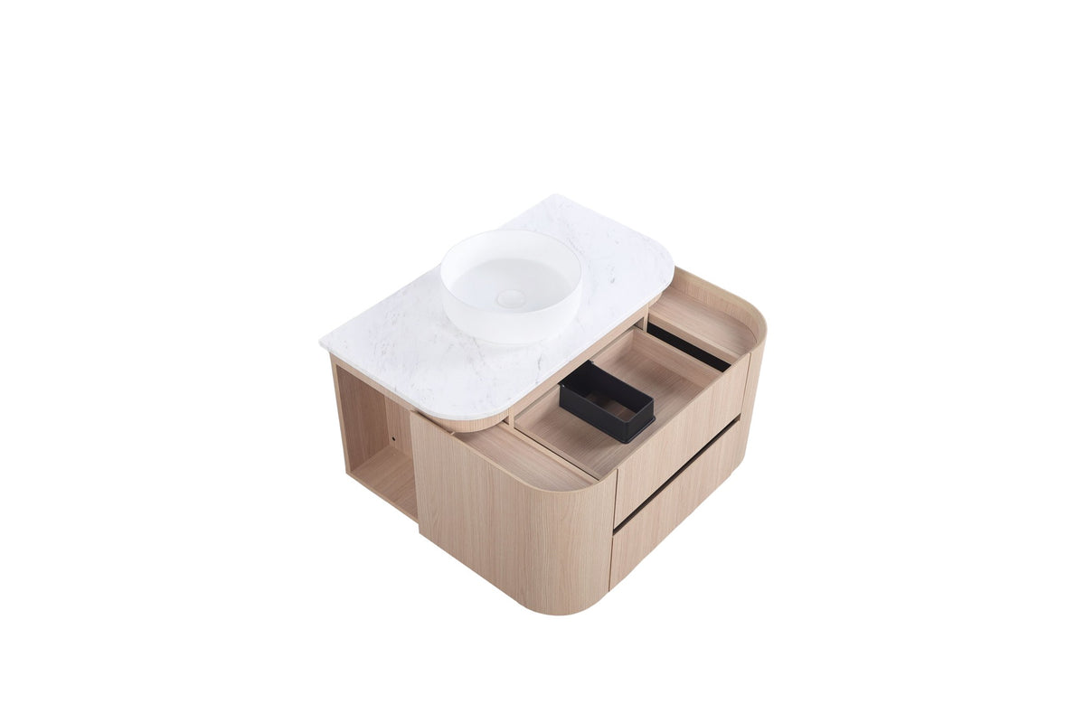 Lukka Ravello Modern Wall Hung Vanity Plywood Cabinet LK-RA750W-SO