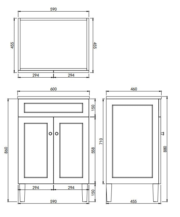 Lukka Harold Federation Free Standing Cabinet Matte White LK-FH64L-MW
