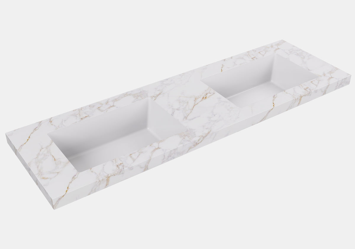 Lukka vanity top reference - LK-UCG154D-NTH, LK-UCG124D-NTH; size, finish and drilling as selected.