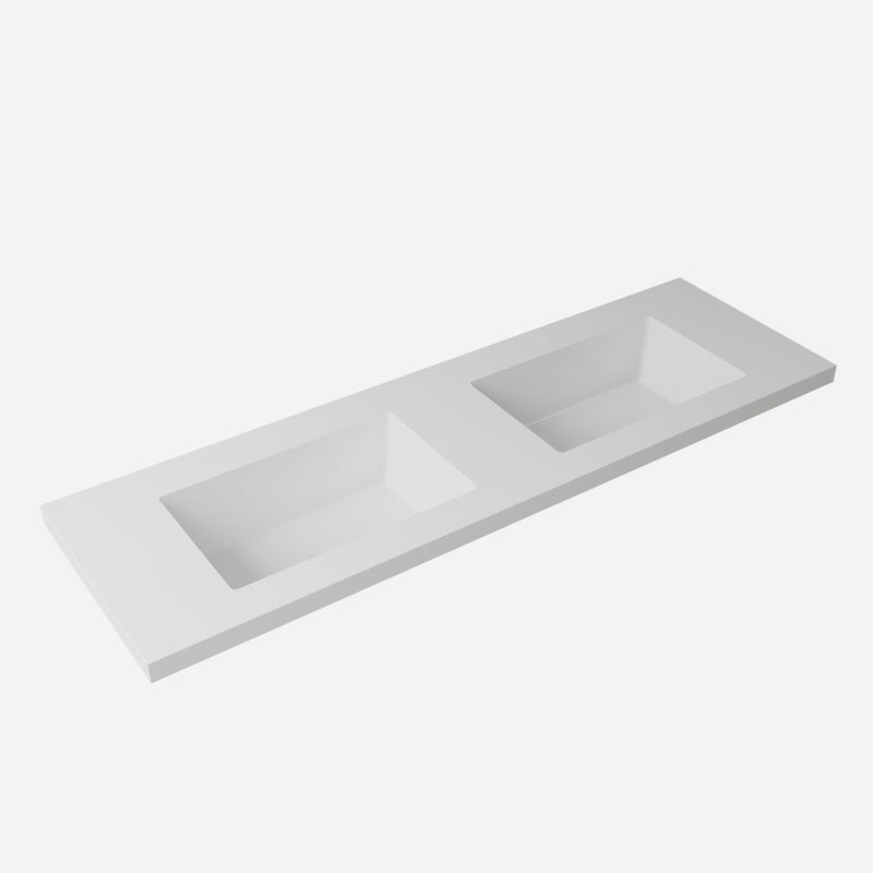 Lukka vanity top reference - LK-UBW154D-NTH, LK-UBW124D-NTH; size, finish and drilling as selected.