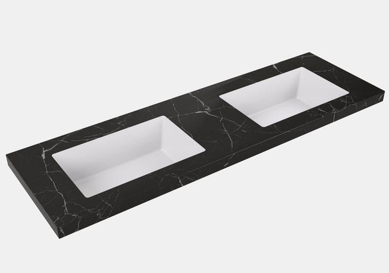 Lukka vanity top reference - LK-UBL154D-NTH, LK-UBL124D-NTH; size, finish and drilling as selected.
