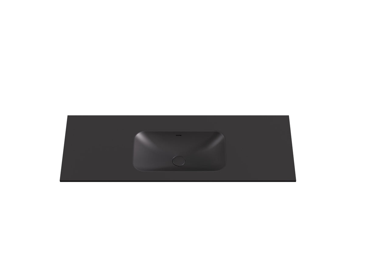 Lukka vanity top reference - LK-SCH124MB-UTH; size, finish and drilling as selected.