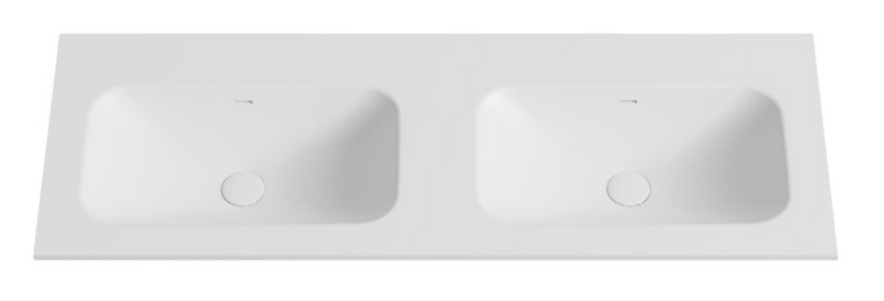 Lukka vanity top reference - LK-SCH124DMW-UTH; size, finish and drilling as selected.