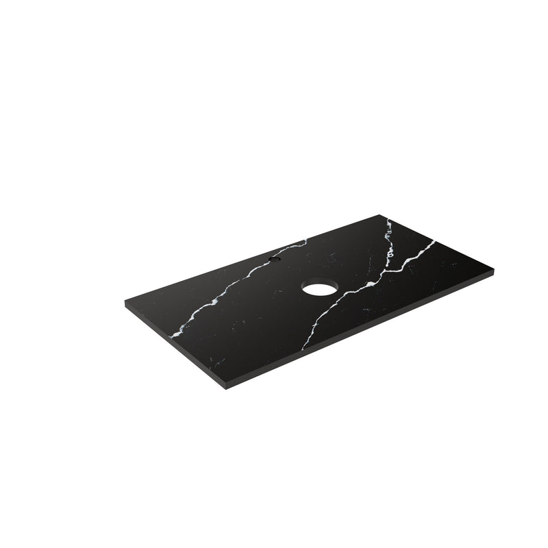 Lukka vanity top reference - LK-QCN94-UTH; size, finish and drilling as selected.