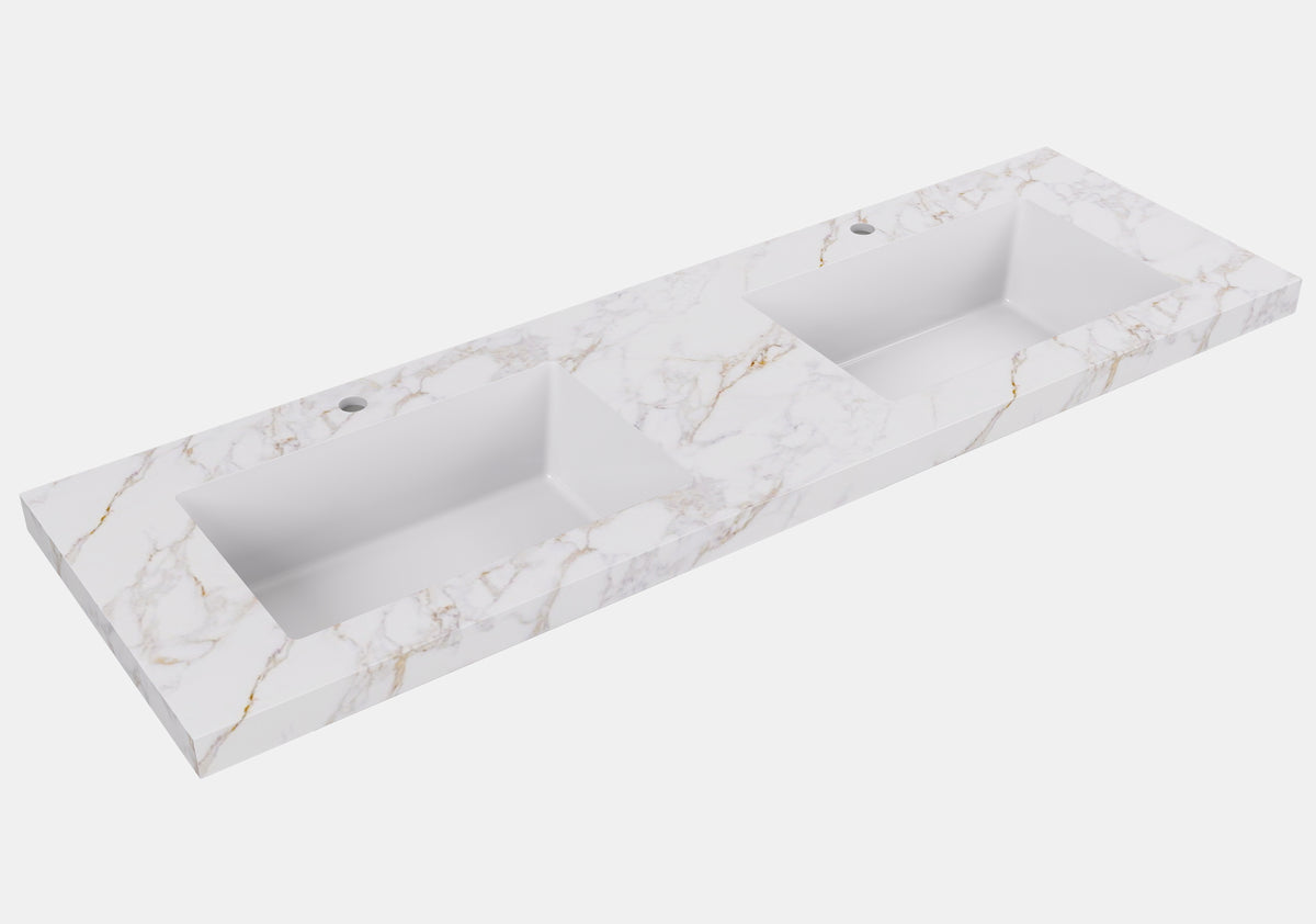 Lukka vanity top reference - LK-UCG154D-TH New, LK-UCG124D-TH; size, finish and drilling as selected.