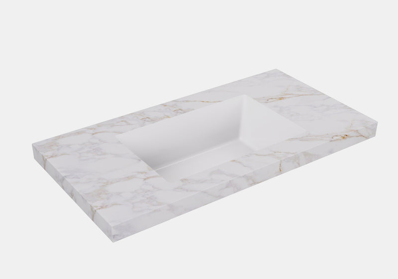 Lukka vanity top reference - LK-UCG154-NTH, LK-UCG64-NTH, LK-UCG74-NTH, LK-UCG124-NTH, LK-UCG94-NTH; size, finish and drilling as selected.