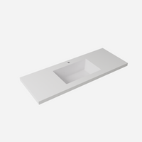 Lukka vanity top reference - LK-UBW124-TH; size, finish and drilling as selected.