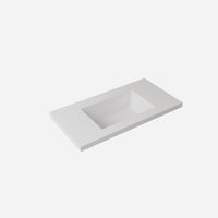 Lukka vanity top reference - LK-UBW94-NTH; size, finish and drilling as selected.