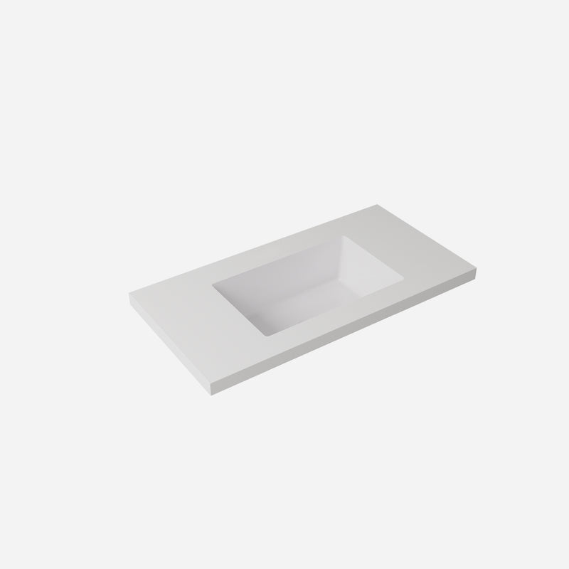 Lukka vanity top reference - LK-UBW94-NTH; size, finish and drilling as selected.