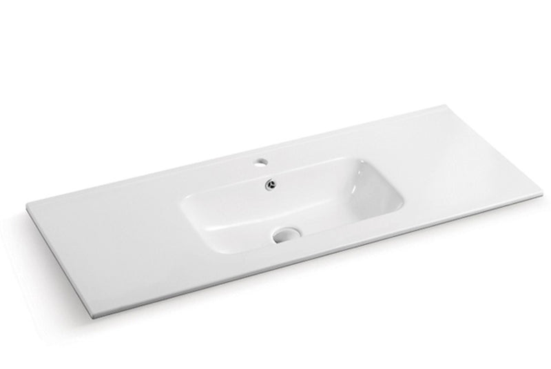Lukka vanity top reference - LK-KC120, LK-KC120-MW; size, finish and drilling as selected.