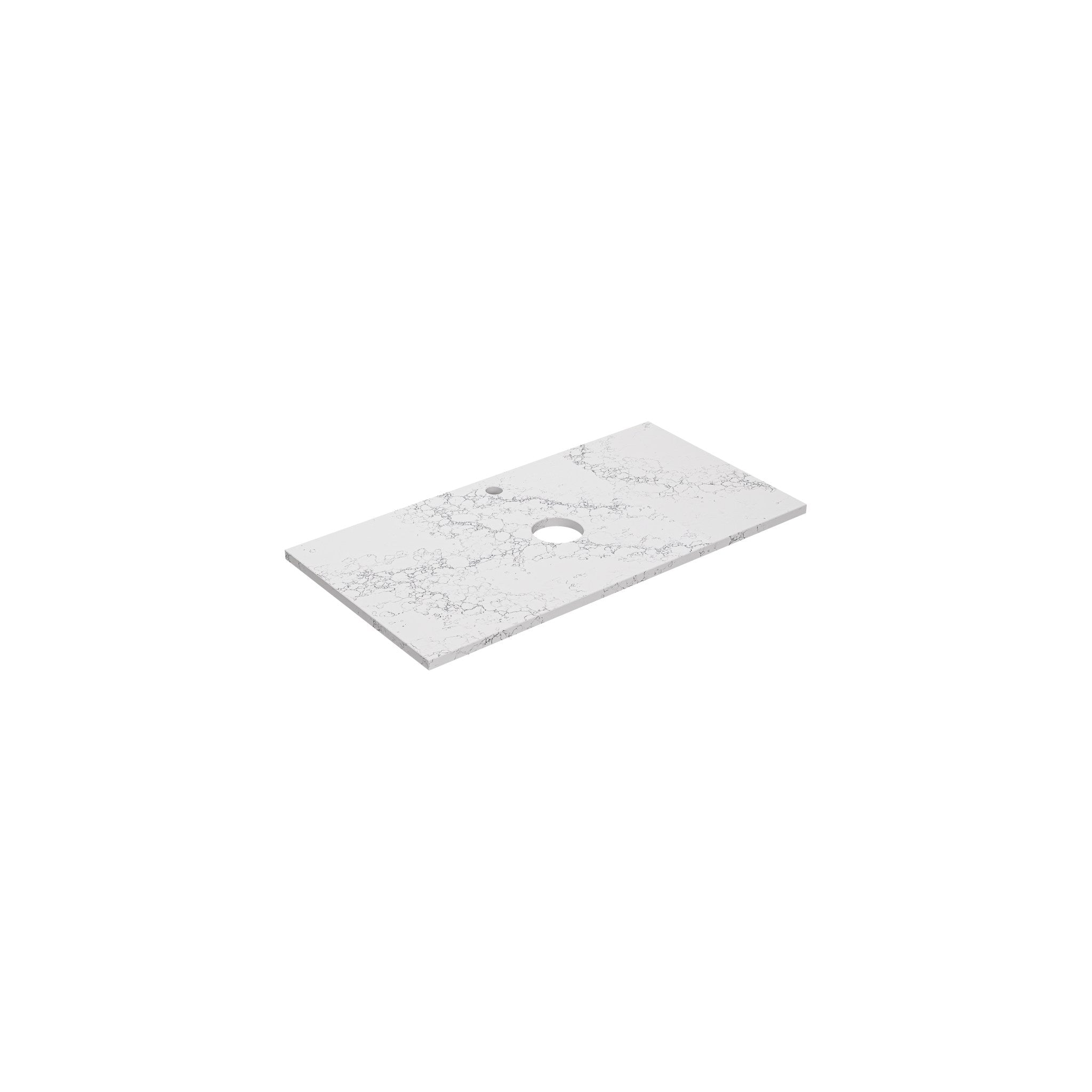 Lukka vanity top reference - LK-QCW94-UTH; size, finish and drilling as selected.