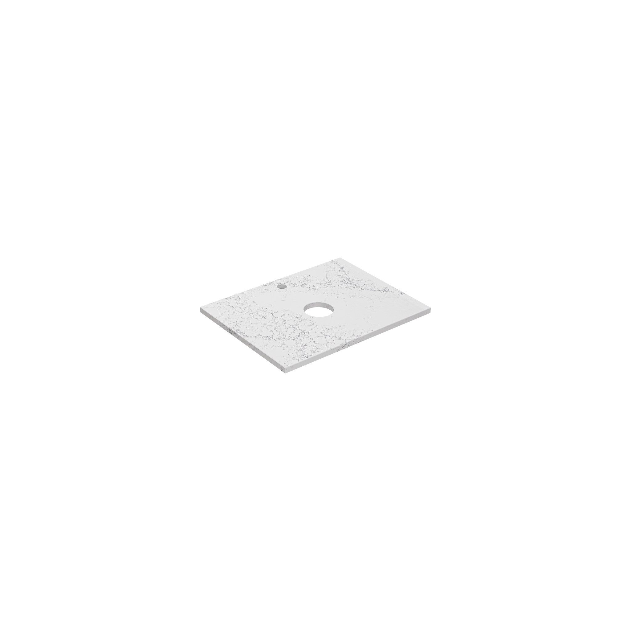 Lukka vanity top reference - LK-QCW64-UTH; size, finish and drilling as selected.