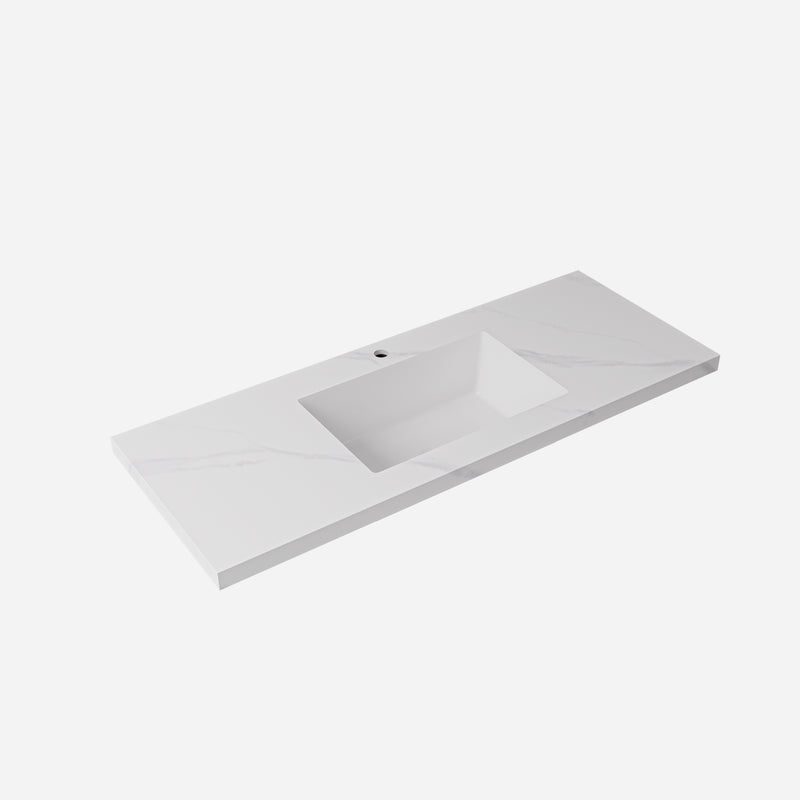 Lukka vanity top reference - LK-UCA124-TH; size, finish and drilling as selected.