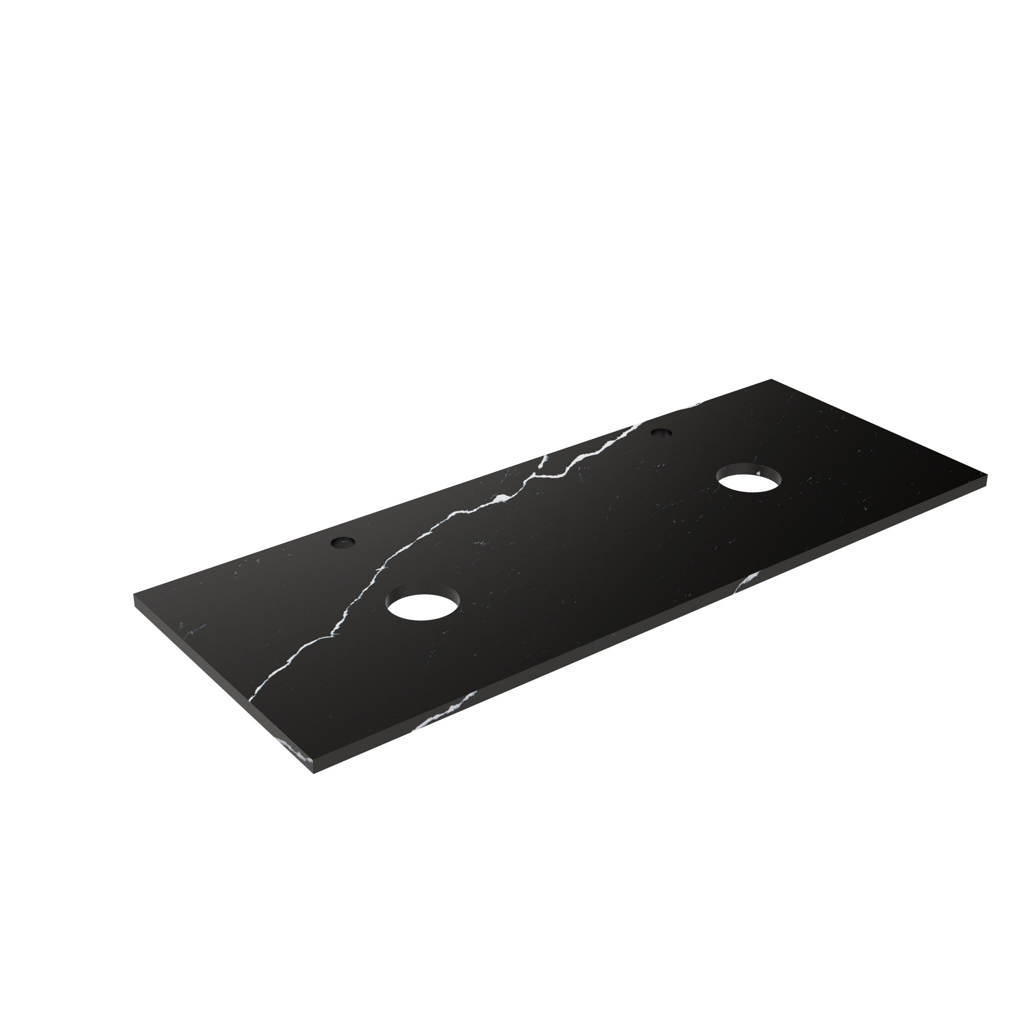 Lukka vanity top reference - LK-QCN124D-UTH; size, finish and drilling as selected.