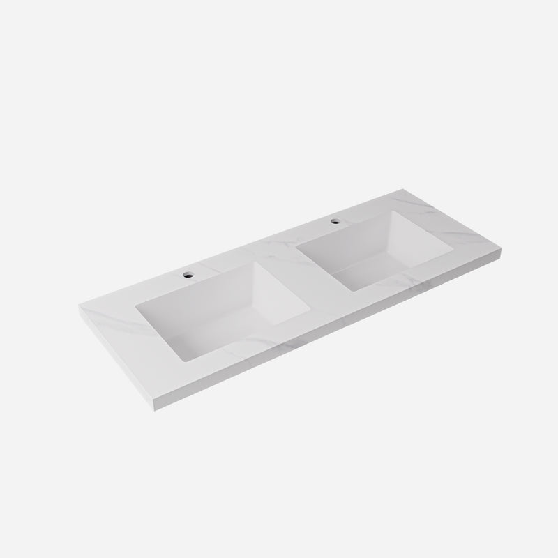 Lukka vanity top reference - LK-UCA124D-TH; size, finish and drilling as selected.
