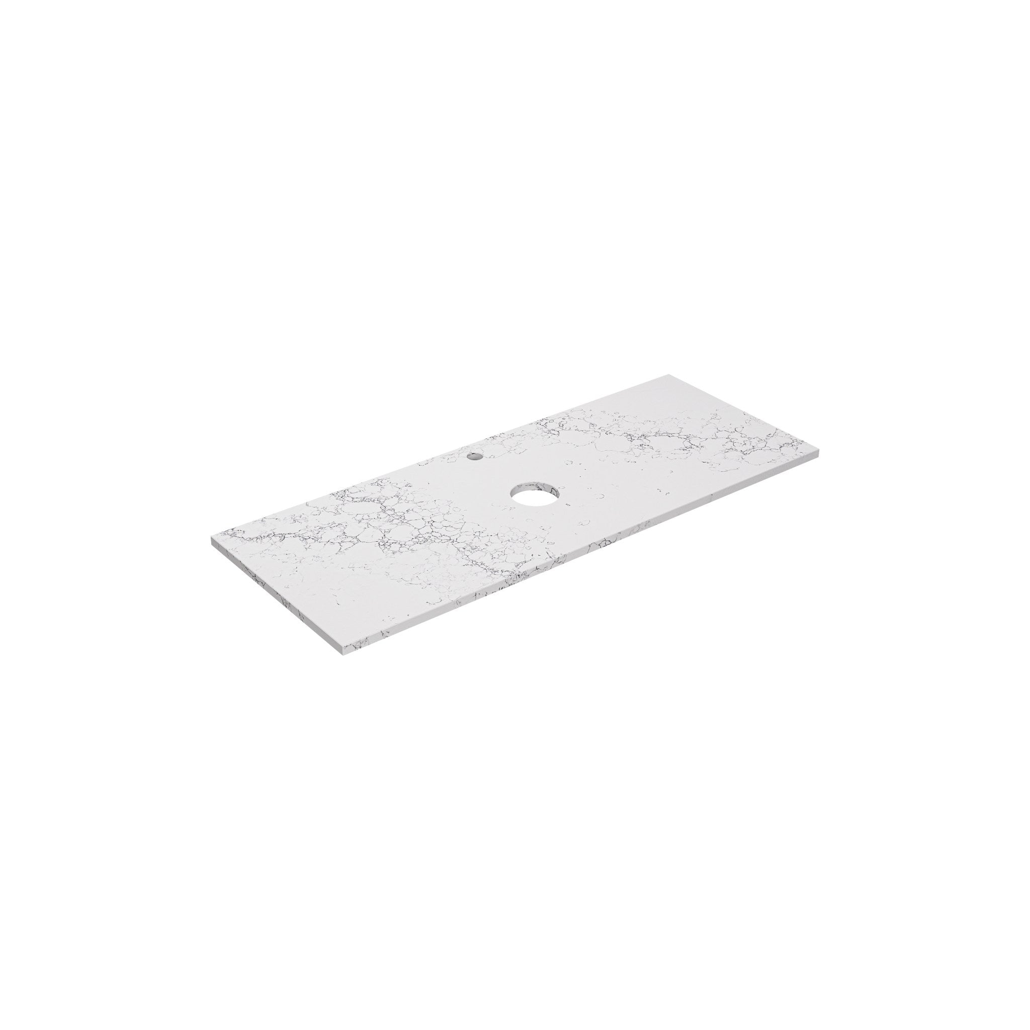 Lukka vanity top reference - LK-QCW124-UTH; size, finish and drilling as selected.