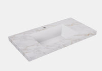 Lukka vanity top reference - LK-UCG154-TH, LK-UCG124-TH, LK-UCG94-TH; size, finish and drilling as selected.