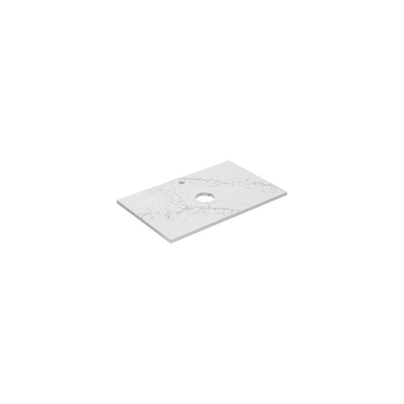 Lukka vanity top reference - LK-QCW74-UTH; size, finish and drilling as selected.