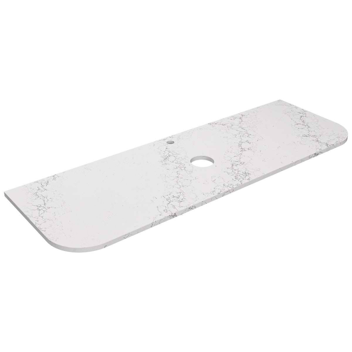 Calacatta White (WG486) Zero Silica Engineer Stone Top - Curve LK-QCW - LK-QCW155CV-UTH - Semi Drill